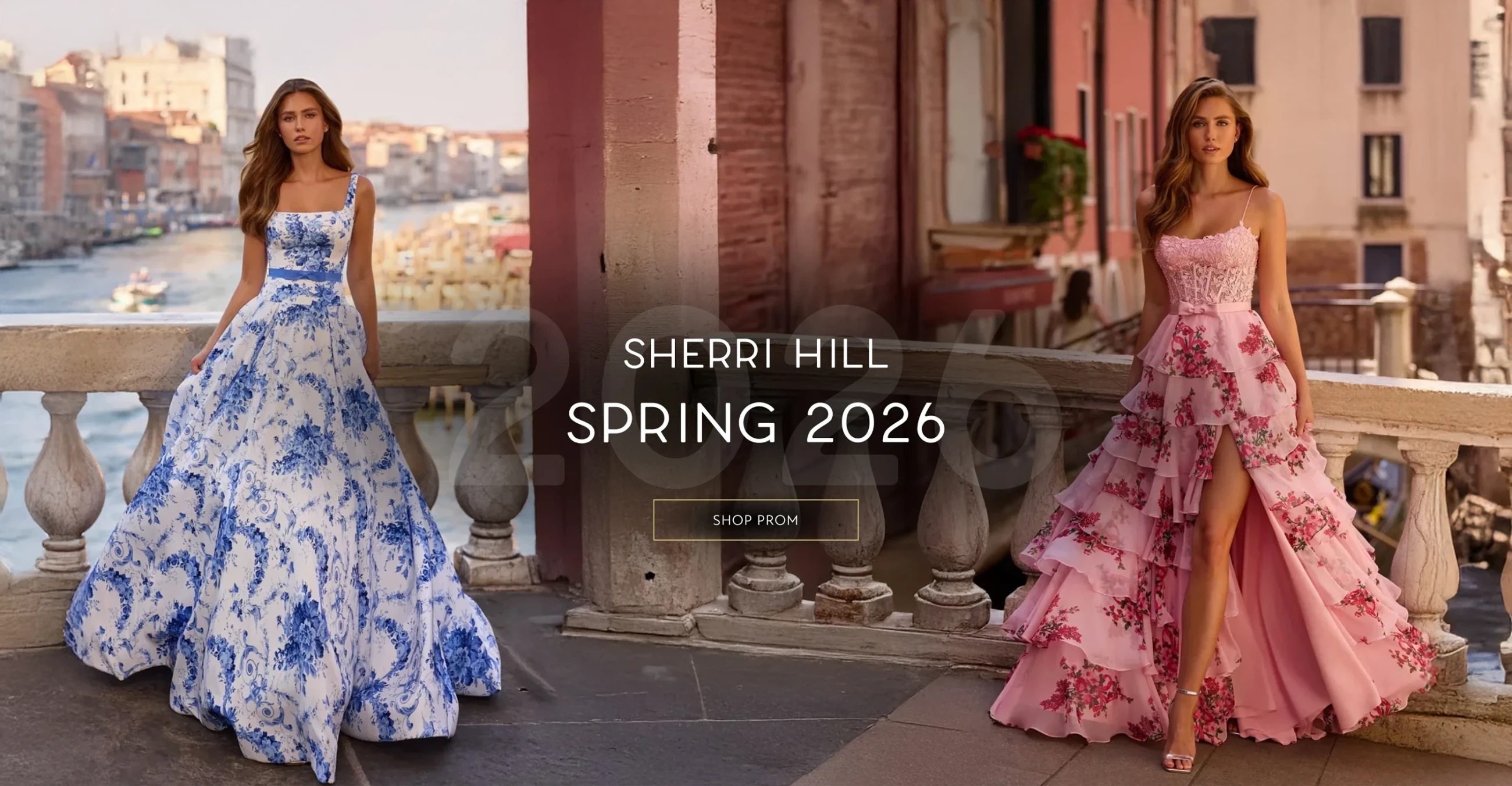Sherri Hill Spring 2026 Prom Desktop Banner